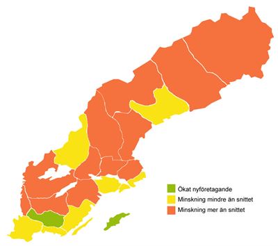 Stora regionala skillnader i nyföretagandet