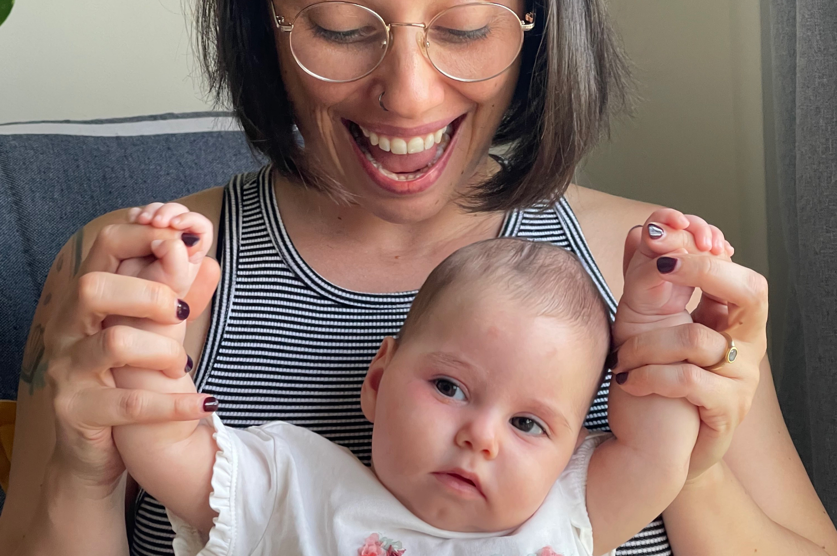 Baby Astrid with mum Sarah