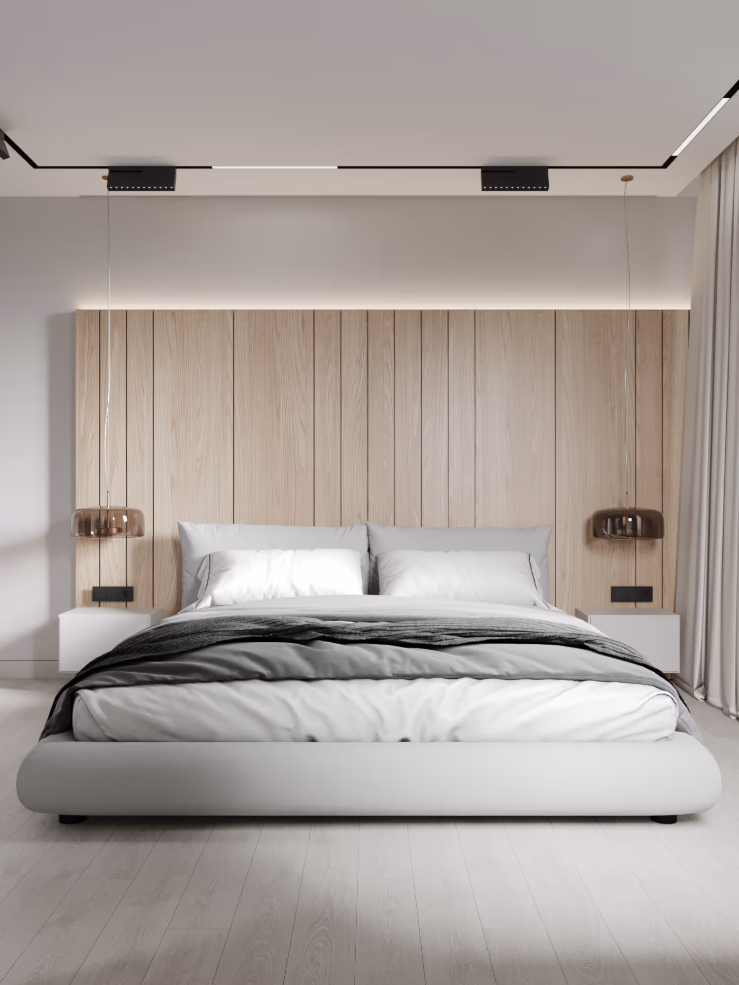 Compact yet stylish dining area in an apartment with a round table and pendant lighting