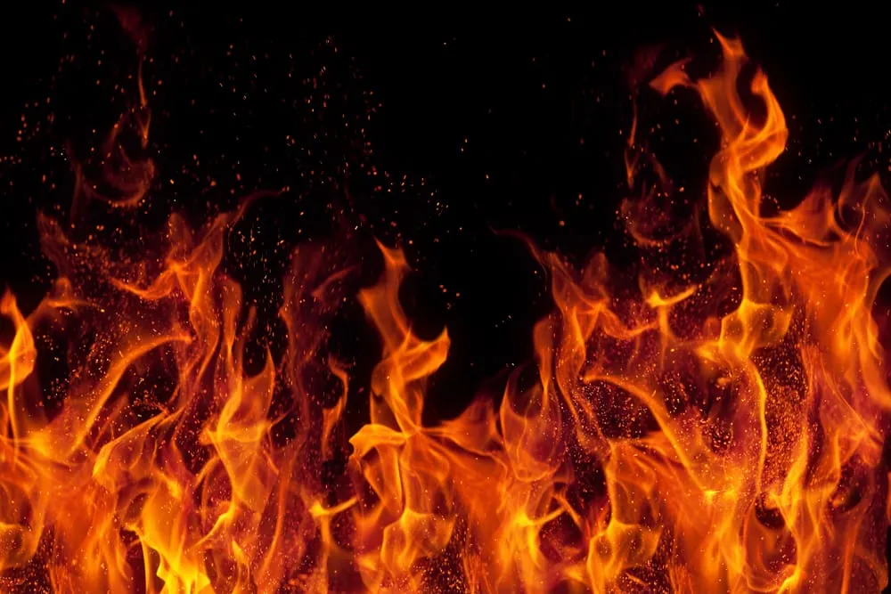 Flames on black background