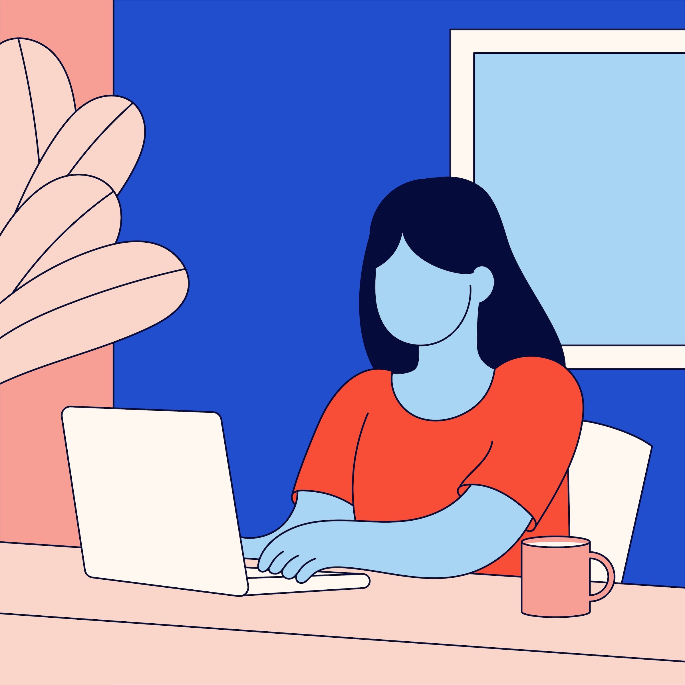 Person working from home using sustainability tips