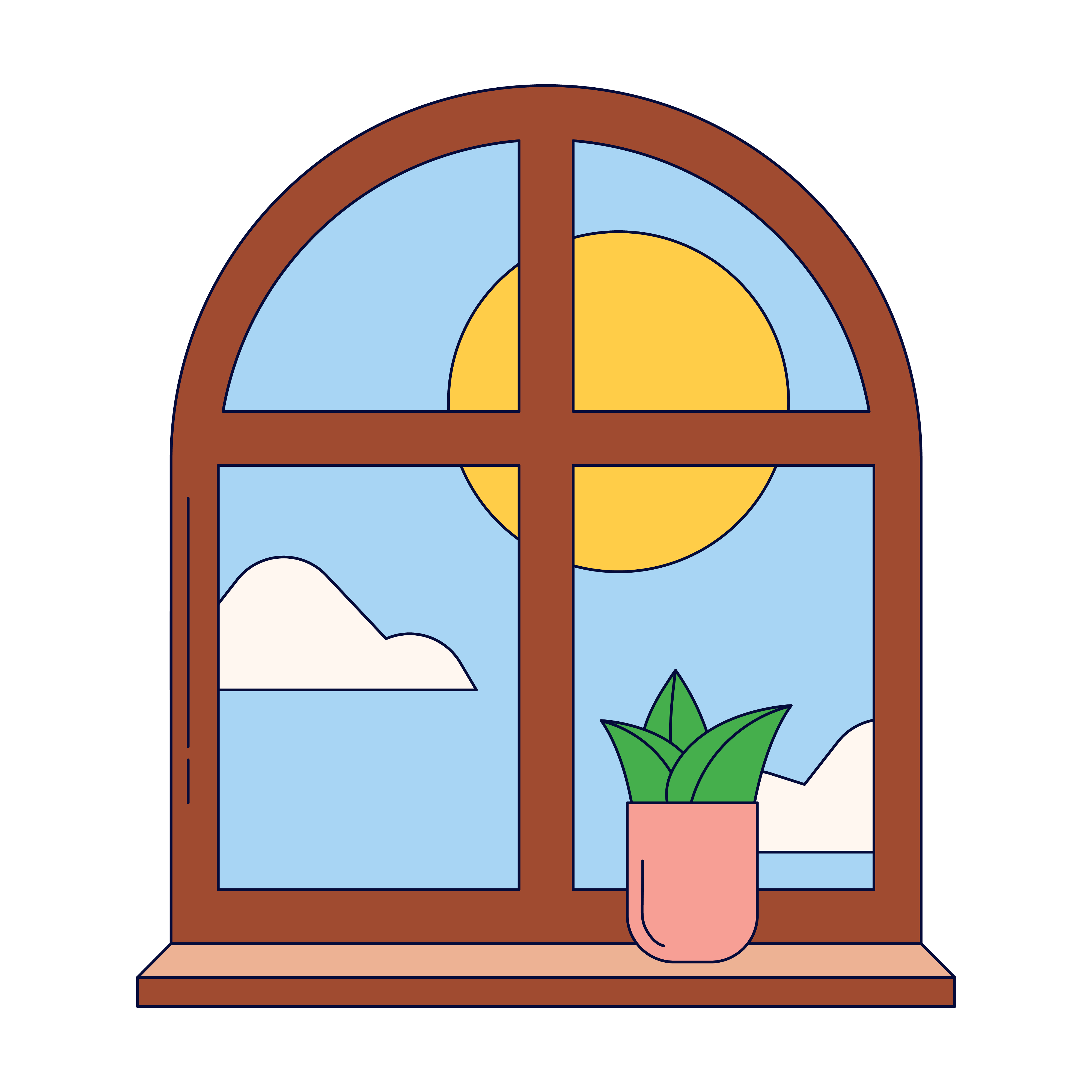 window illustration with natural light while working from home saving energy