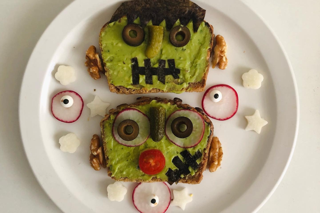 Halloween cooking class for teams: make Frankenstein Avocado Toast and Apple Monsters with a live expert host. Kid-friendly.