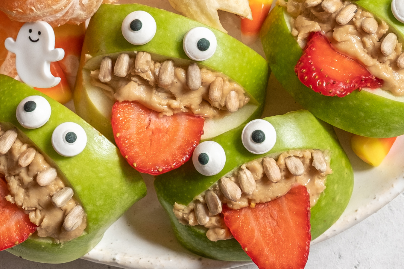 Halloween cooking class for teams: make Frankenstein Avocado Toast and Apple Monsters with a live expert host. Kid-friendly.