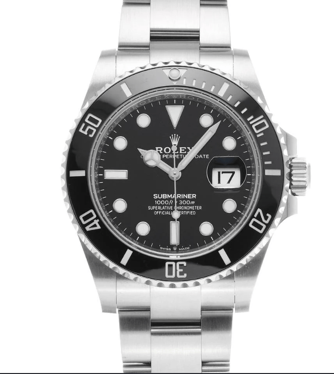 Rolex Submariner Date steel watch with black dial and ceramic bezel
