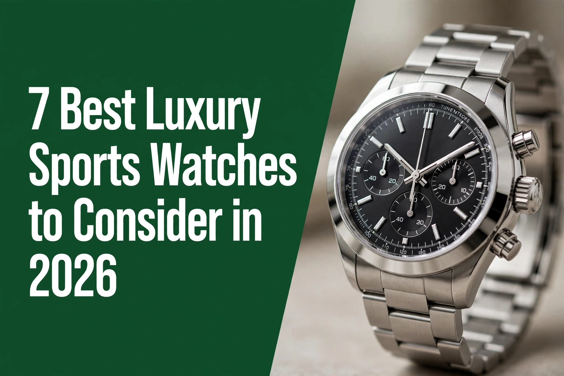 Blog cover graphic for 7 best luxury sports watches