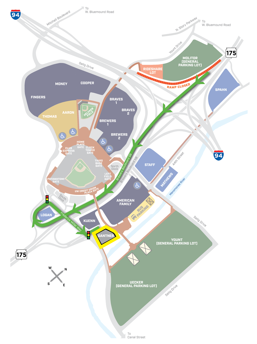 Brother Rice Baseball Field Map 94 East-West Brewers 2026