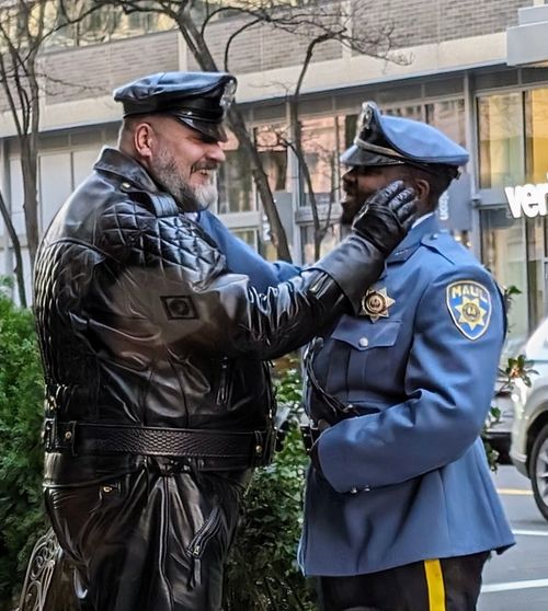 Officers sharing a tender moment