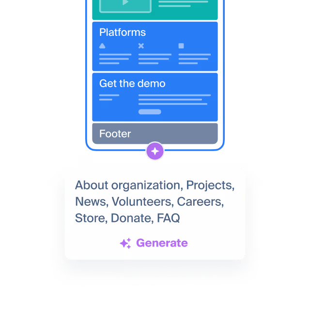 Page AI generation text prompt in visual sitemap | Octopus.do