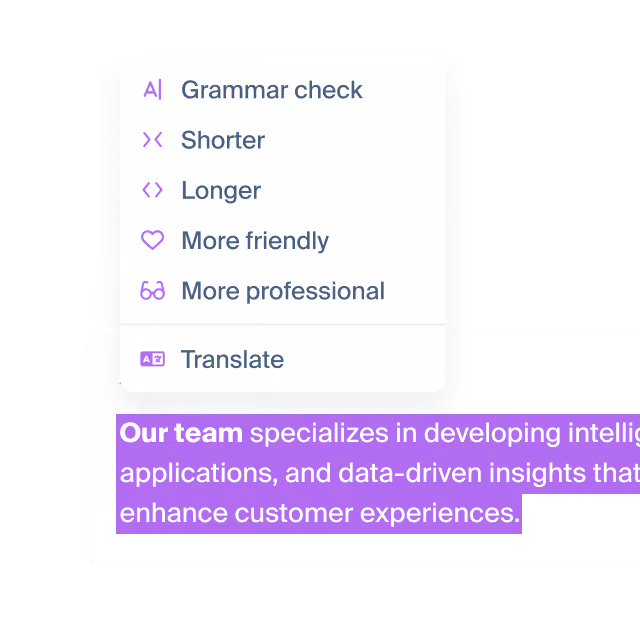 Text editing with AI predefined prompts | Octopus.do