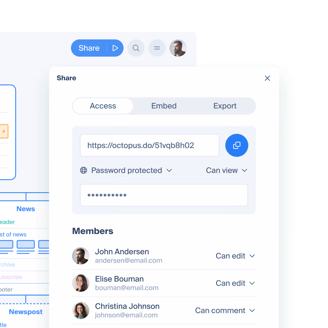 Visual sitemap export to WordPress | Octopus.do