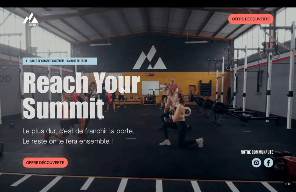 site webflow que j'ai developpé : reach your summit
