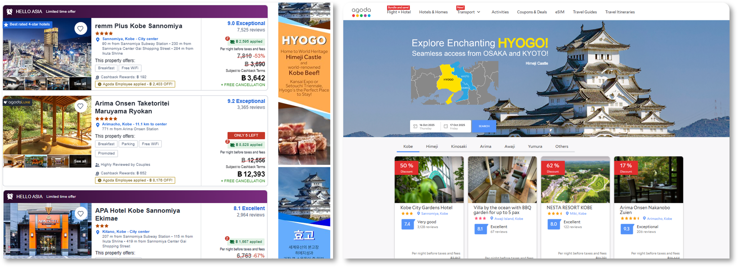 Localized banner ads and branded landing pages for Hyogo Prefecture