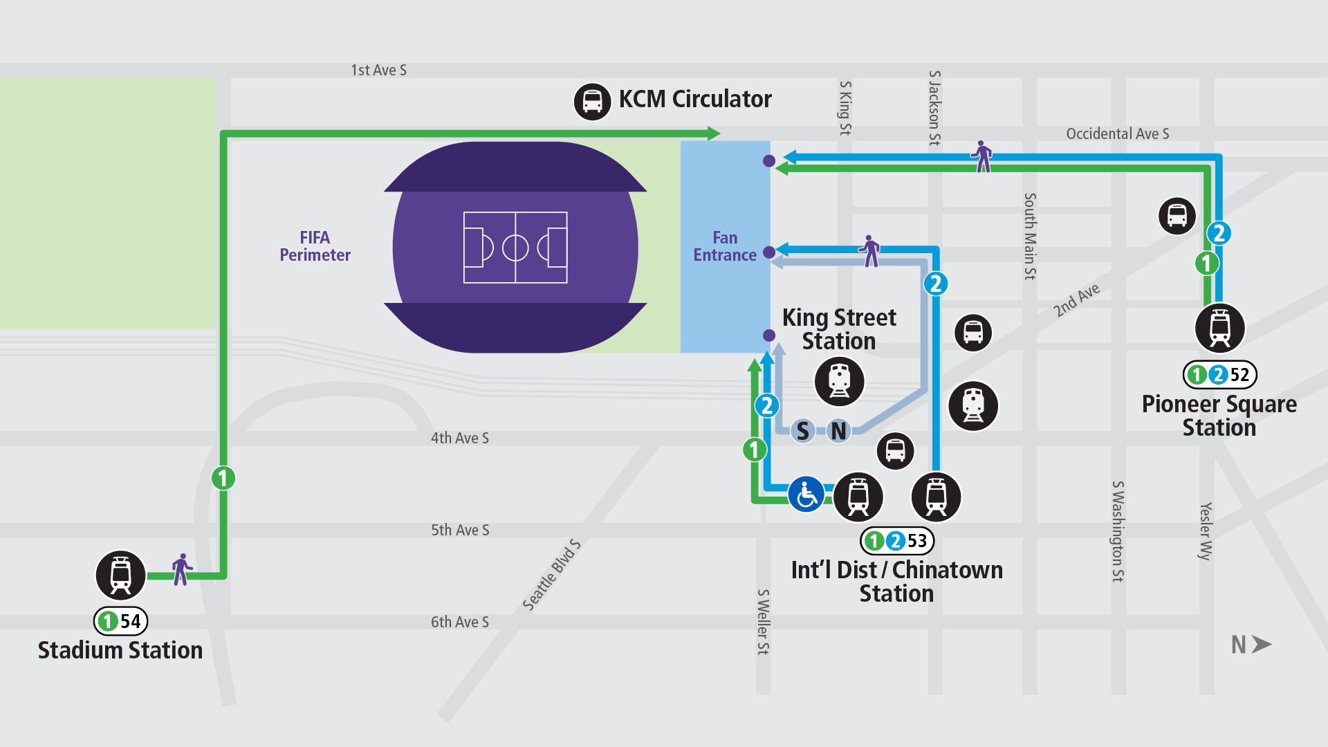 Link Light Rail pedestrian map