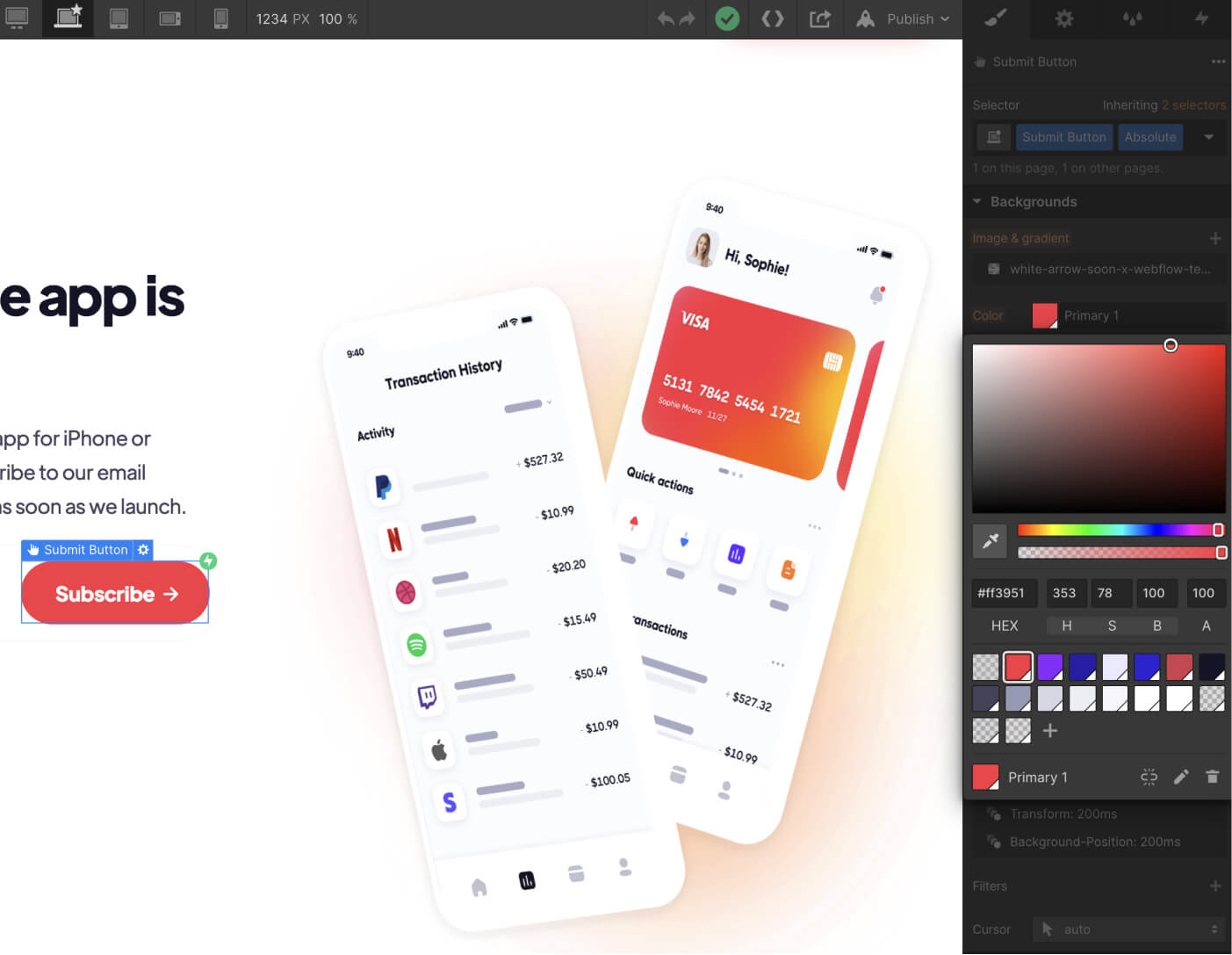 Colors - Soon X Webflow Template