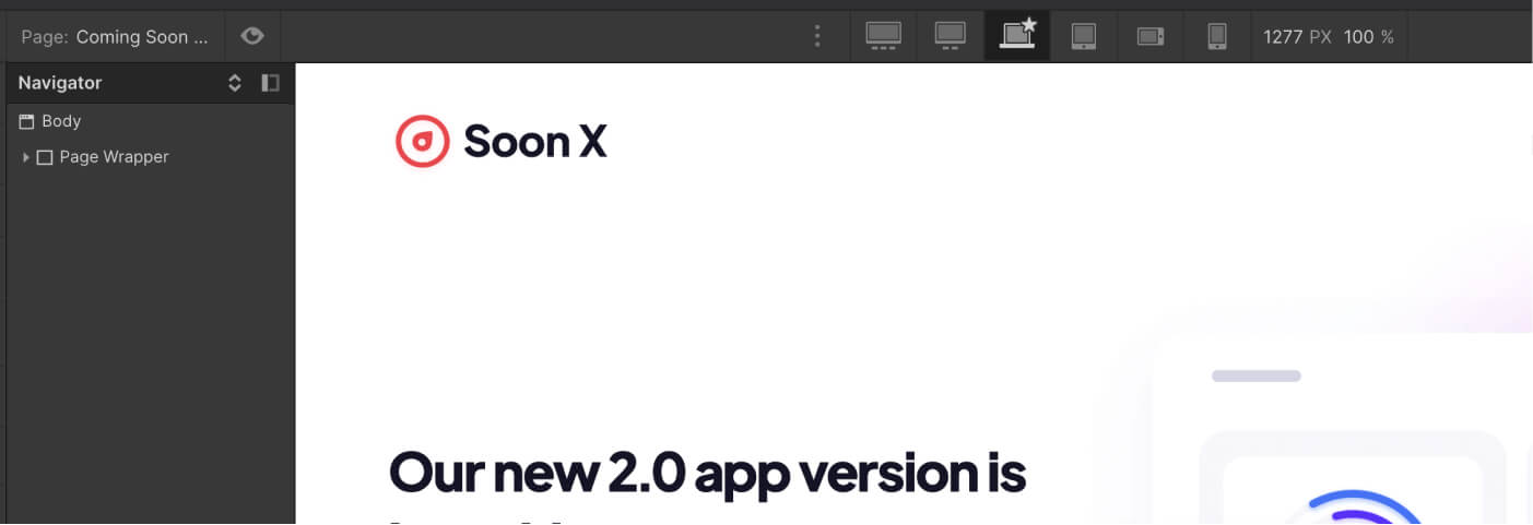 Responsive Design - Soon X Webflow Template