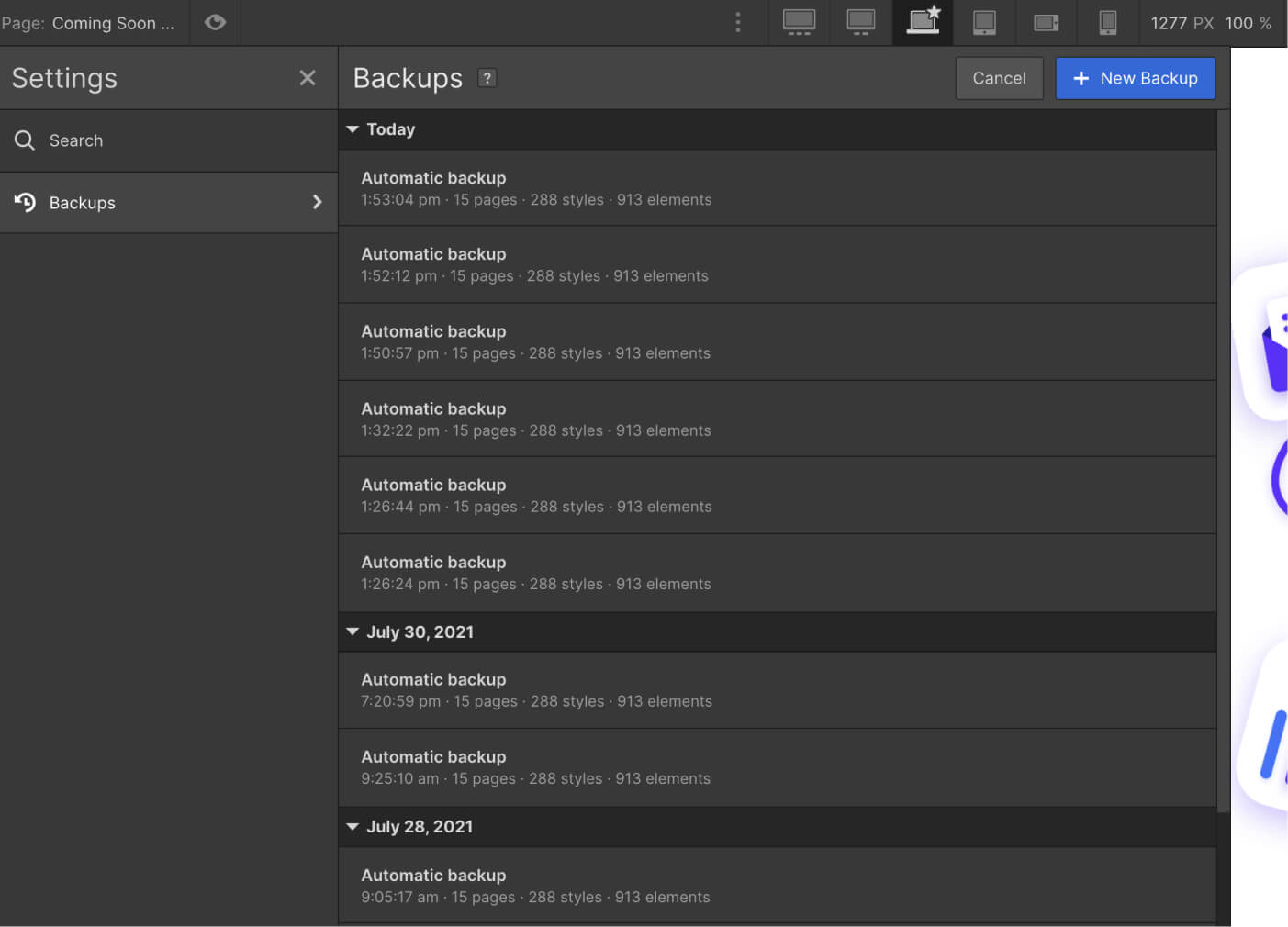 Backups - Soon X Webflow Template