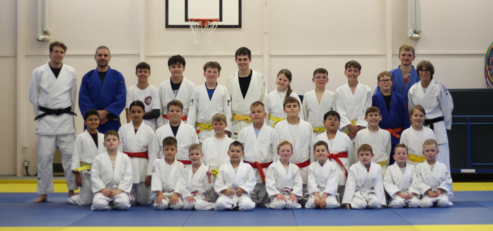 1 year anniversary group photo Northampton Judo Academy