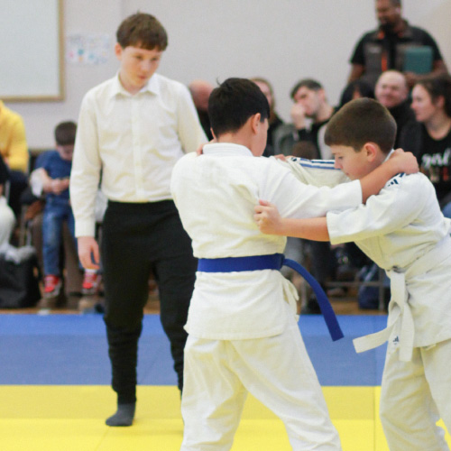 Judo competition fight at Northampton Judo Academy