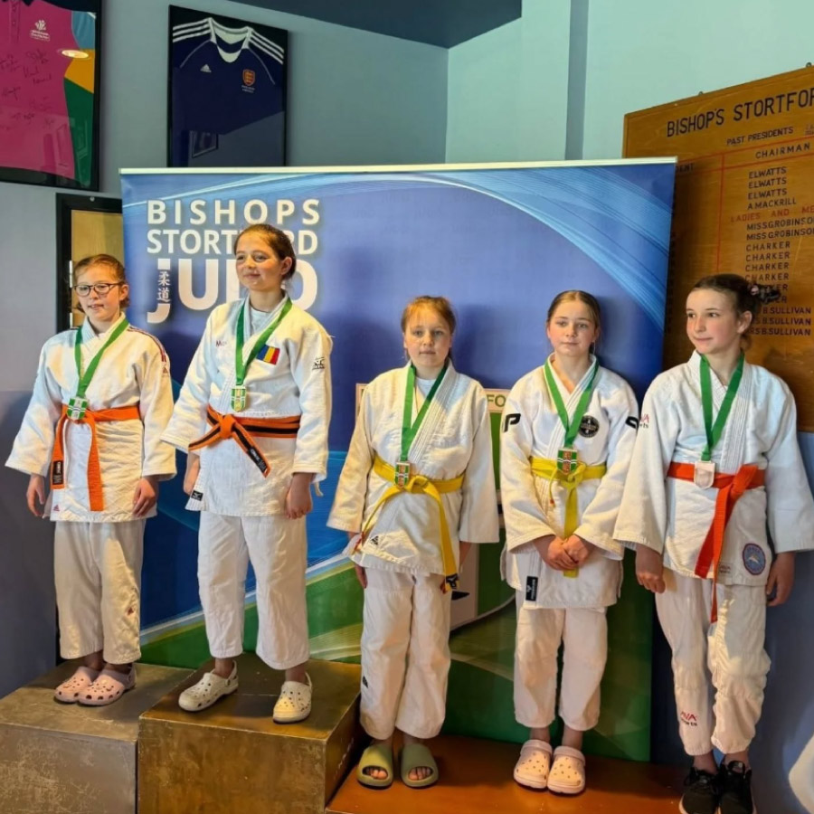 Northampton Judo Academy Competitive Squad player at podium at BJSK Championships April 2026.