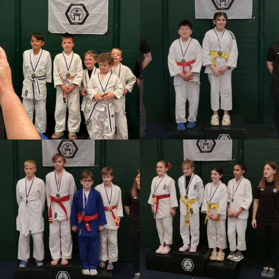 Bucks Judo Competition April 2026 NJA players at podiums