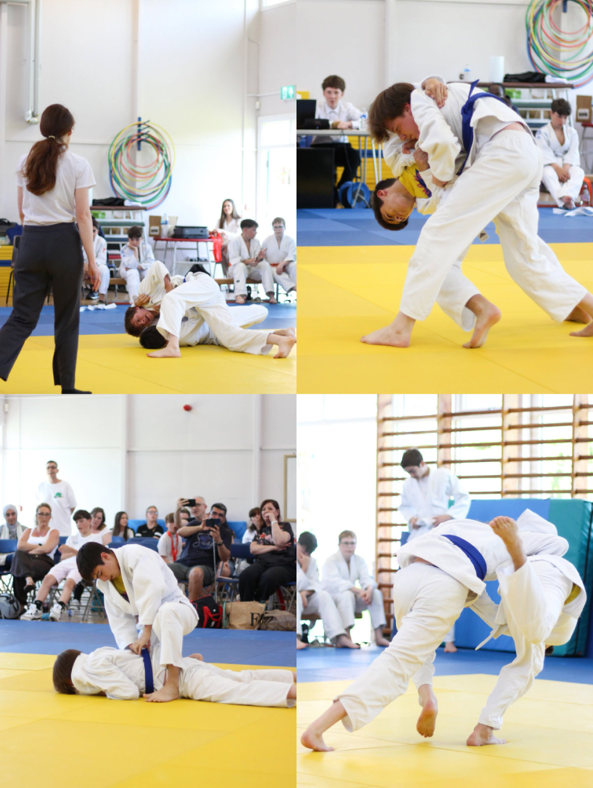 Two boys fighting for gold during Northampton Judo Academy Quarterly Judo Championships