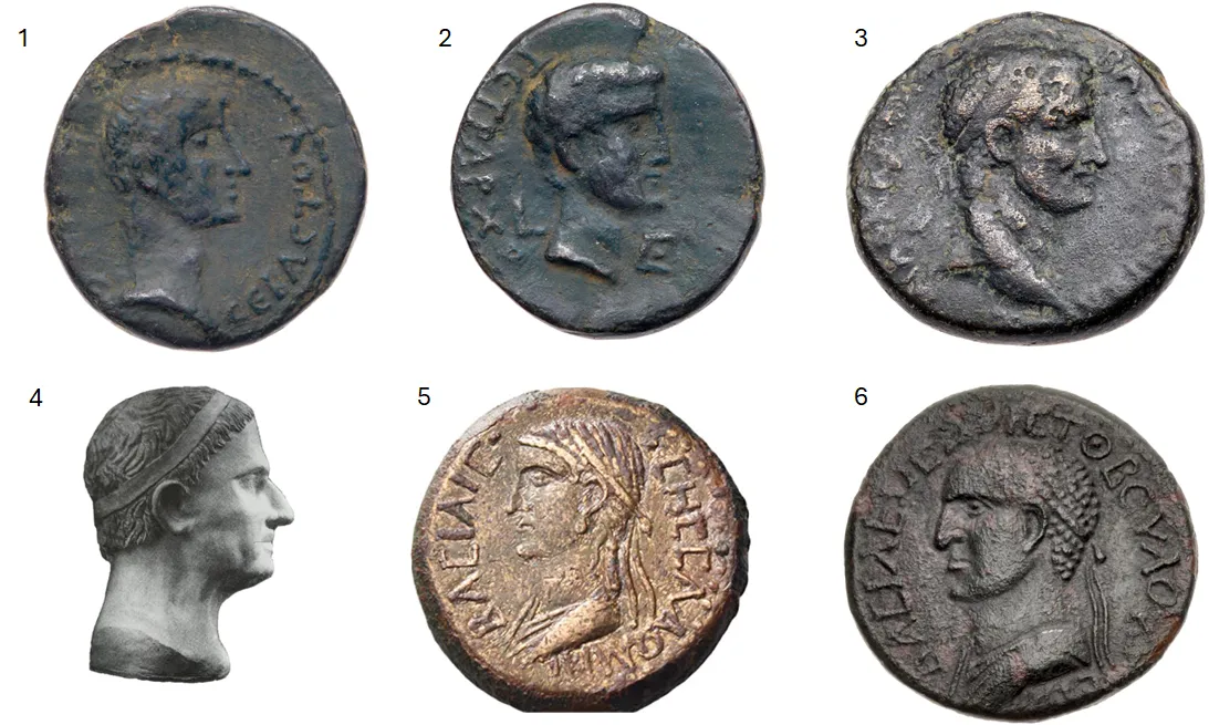  מטבעות ועליהן דיוקנאות של יהודים מהמאה הראשונה