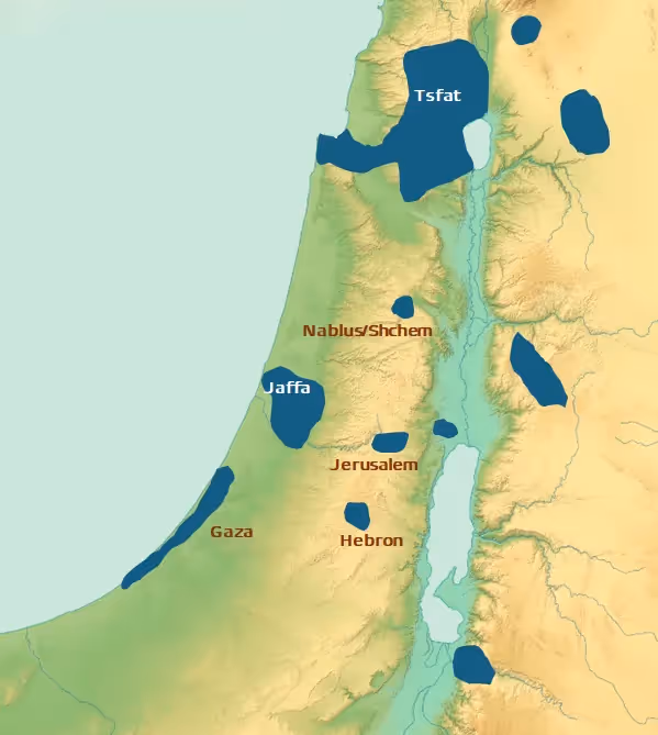 Distribution of the Jewish Population  at the Time of the Arab Conquest