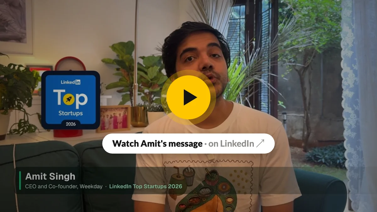Watch Amit Singh, CEO of Weekday, on being named a LinkedIn Top Startup 2026