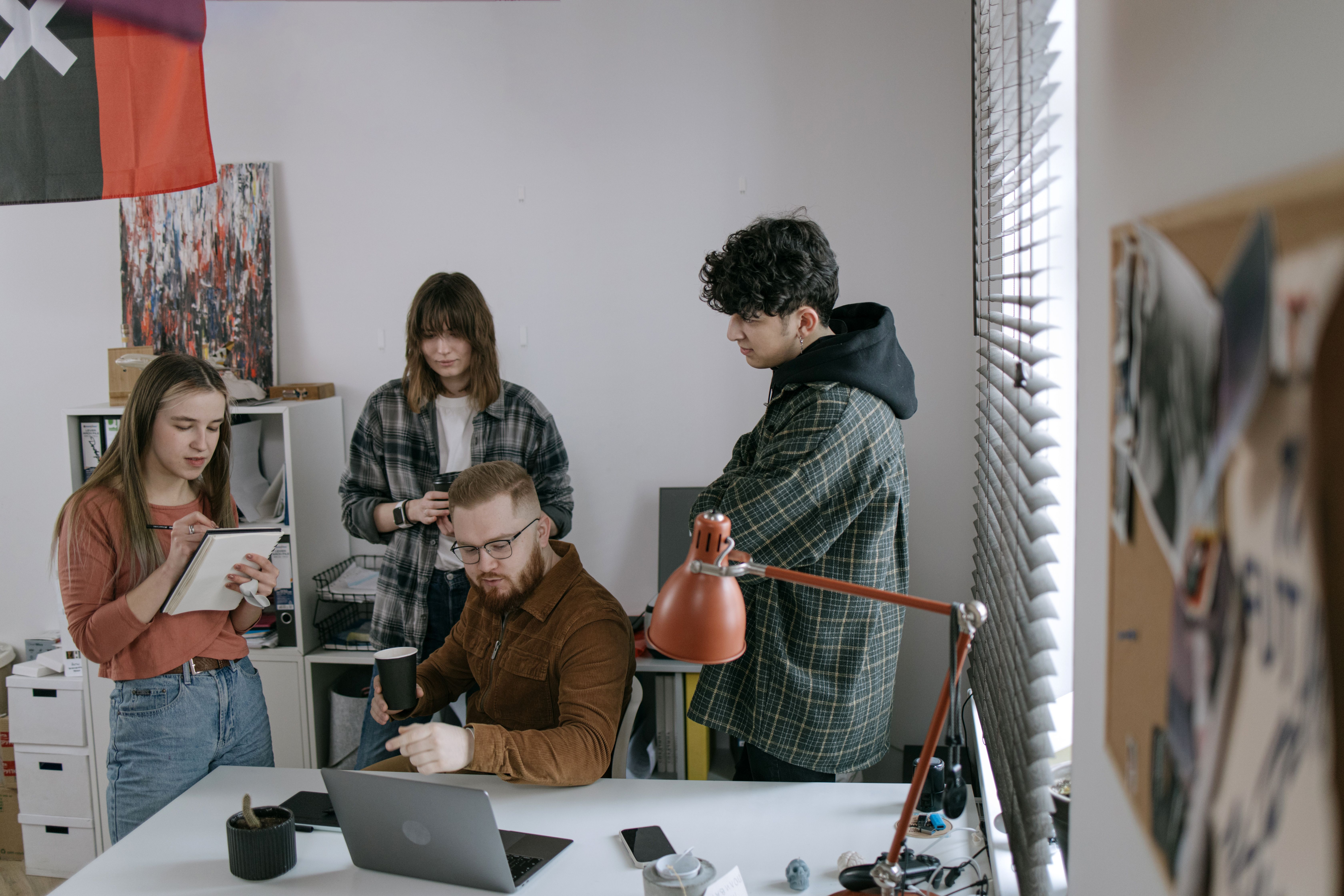 Startup hiring team reviewing candidates for engineering roles