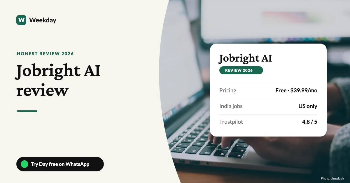 Jobright AI review 2026: pricing, India coverage and Trustpilot rating
