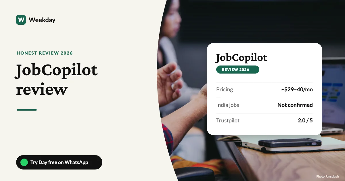 JobCopilot review 2026: pricing, India coverage and Trustpilot rating