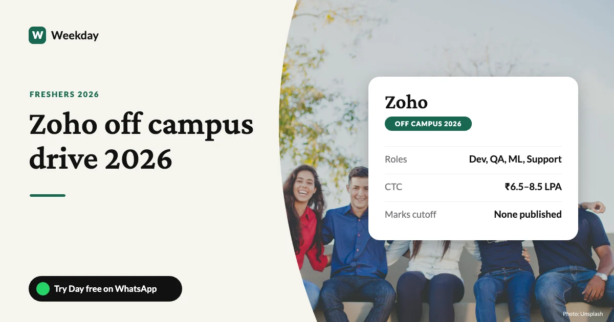 Zoho Off Campus Drive 2026