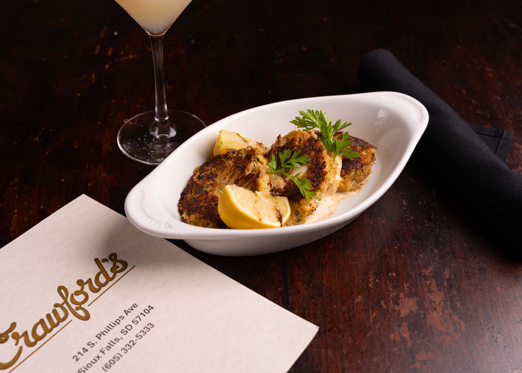Limited time featured entrees at Crawford's Down town Sioux Falls.