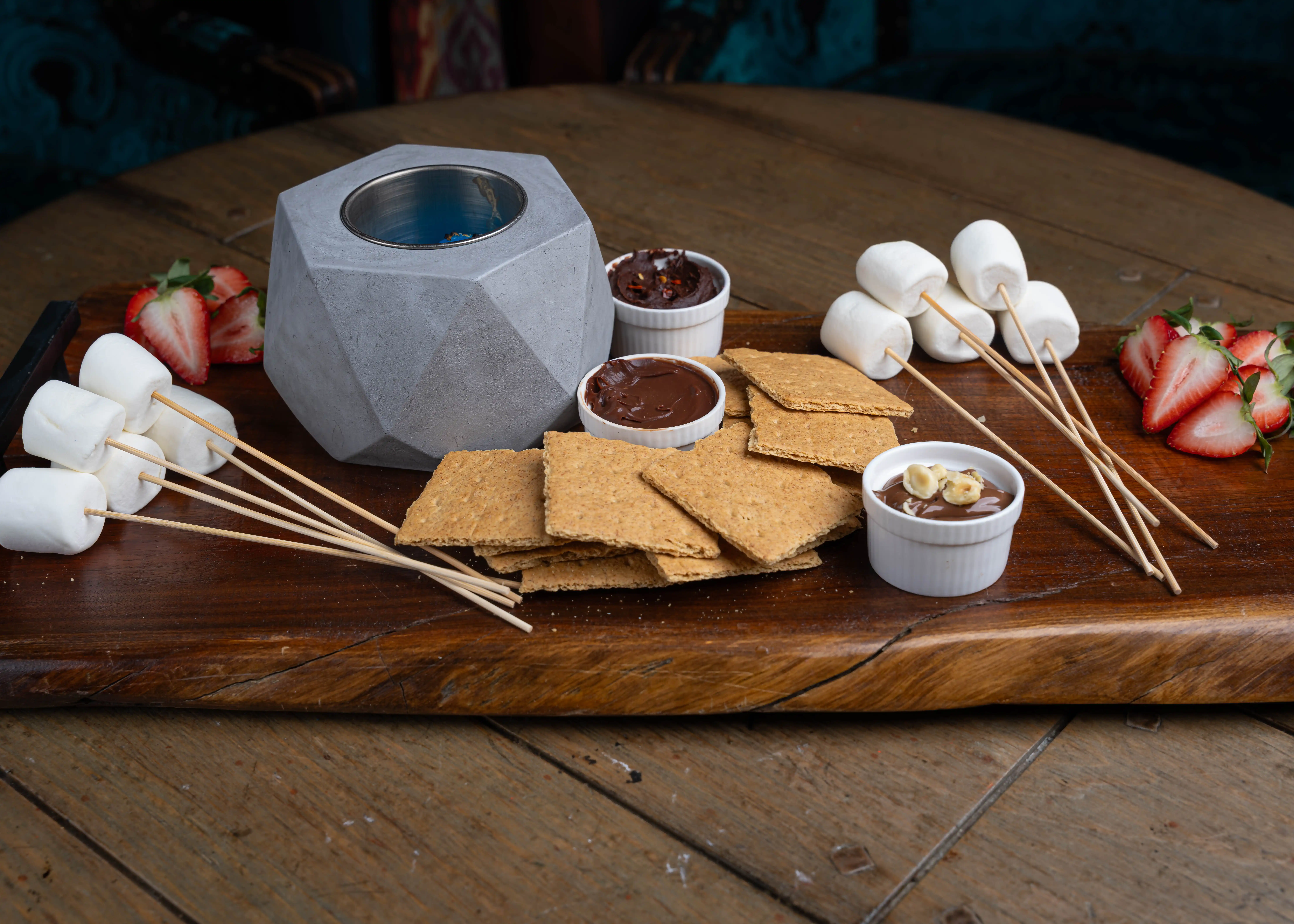 S'mores dessert with chocolate ganache, marshmallow and graham cracker at Crawford's.