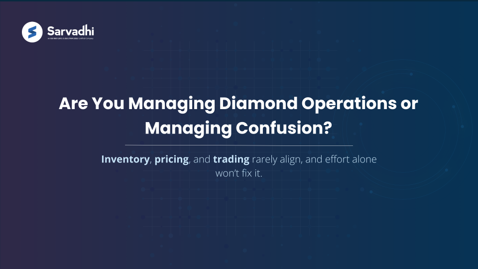 Text-based banner highlighting challenges caused by fragmented diamond business operations.