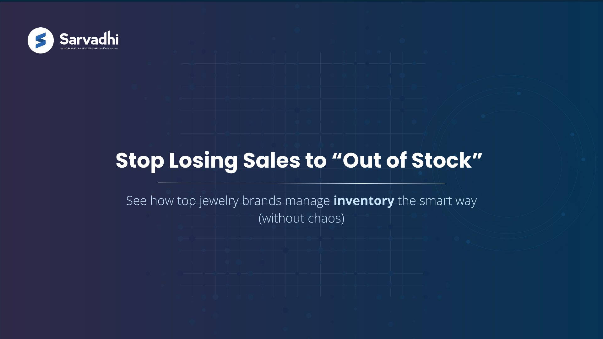 Text banner warning jewelers about losing sales due to out of stock inventory 