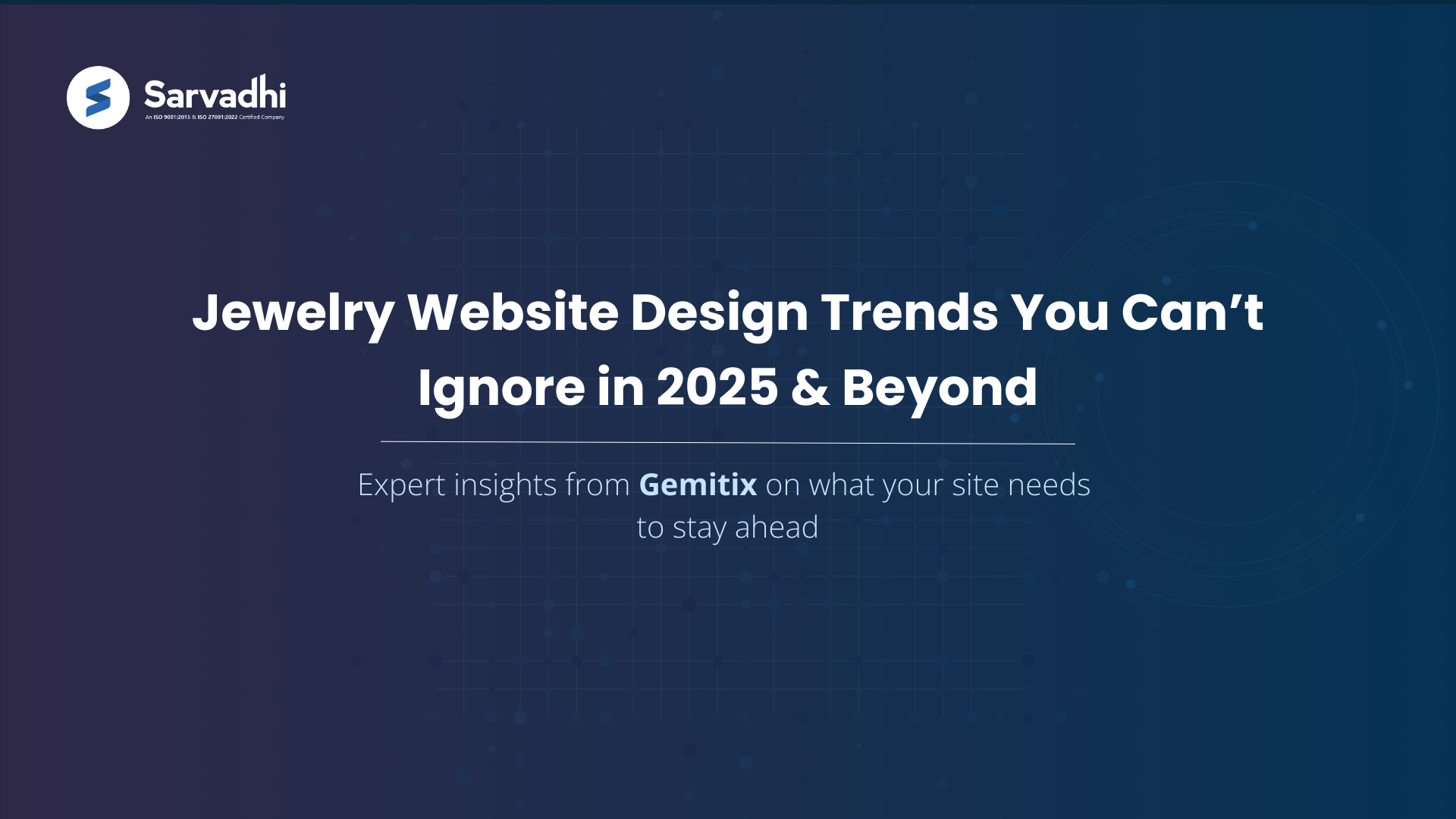 Text banner highlighting jewelry website design trends to watch in 2026 