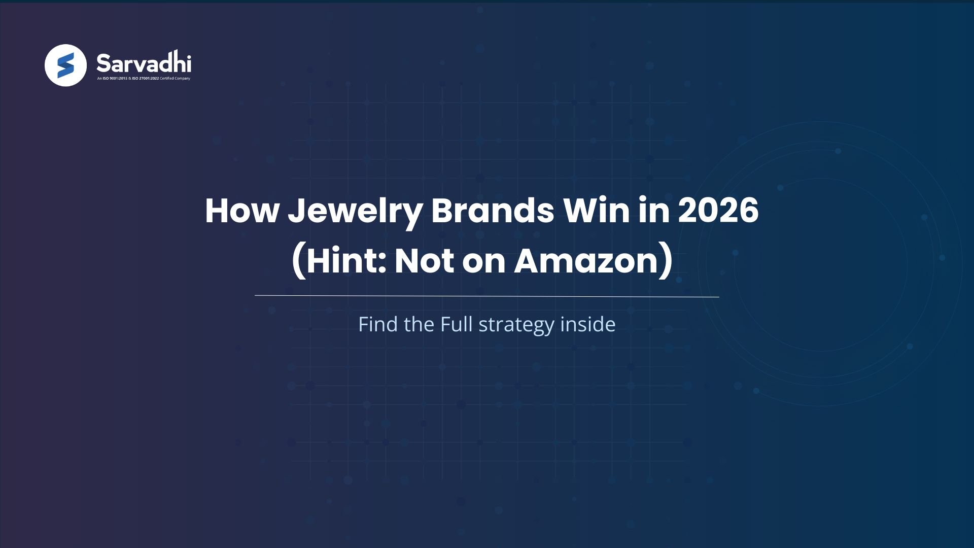 Text banner explaining how jewelry brands can win online without relying on Amazon