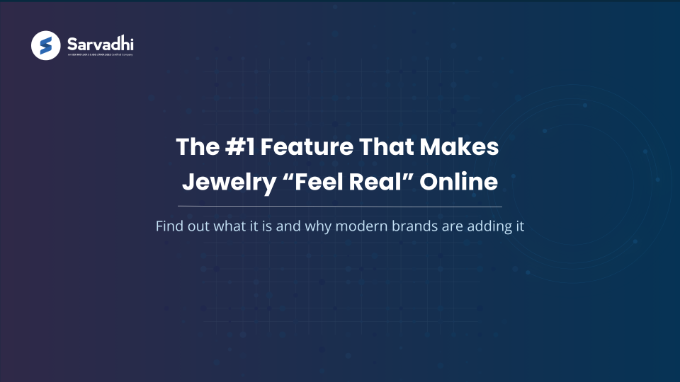Text banner explaining how 360 degree product views make jewelry feel real online