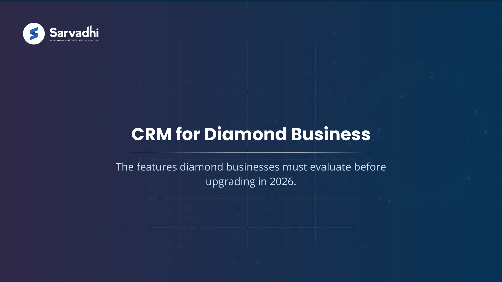 Text banner highlighting CRM for Diamond Business and features to evaluate before upgrading in 2026