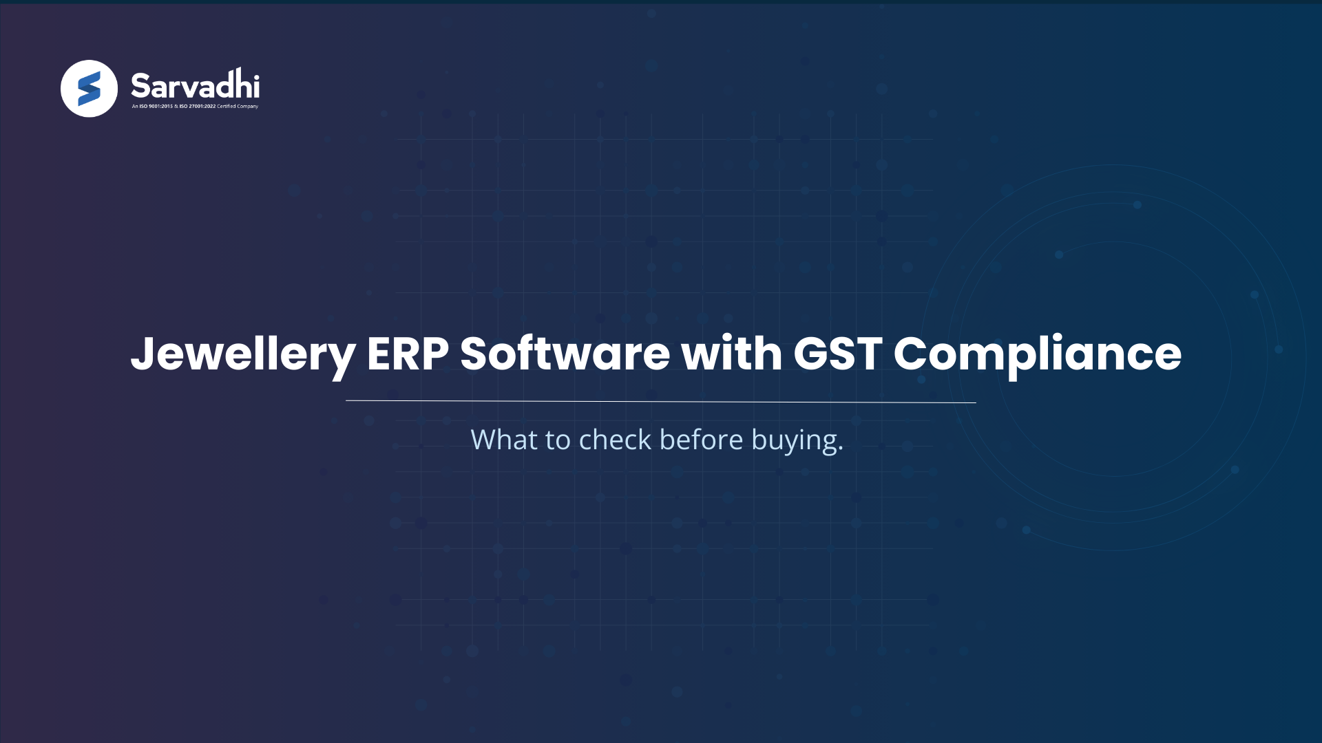 Text banner highlighting jewellery ERP software with GST compliance and key considerations for Indian jewellery retailers before choosing an ERP system.