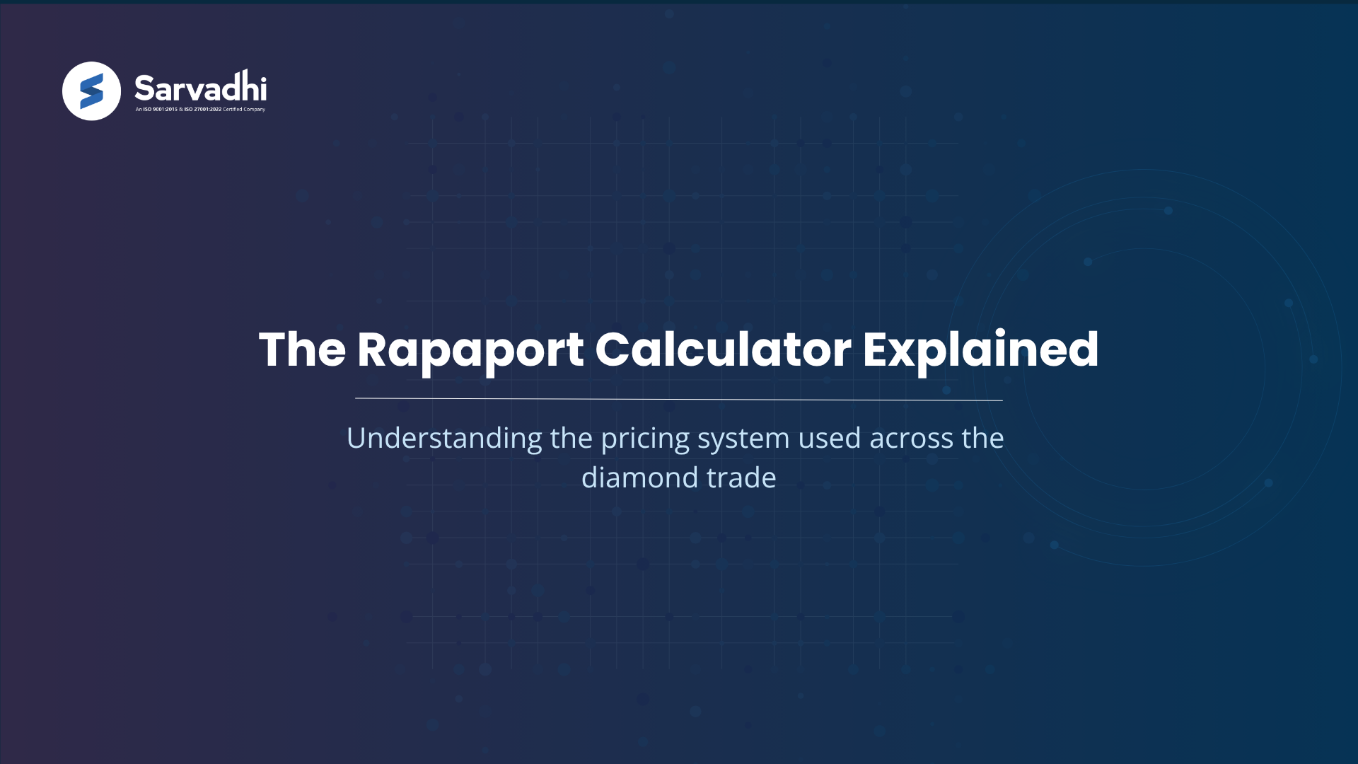 The rapaport diamond price calculator explained for professionals in the diamond industry.