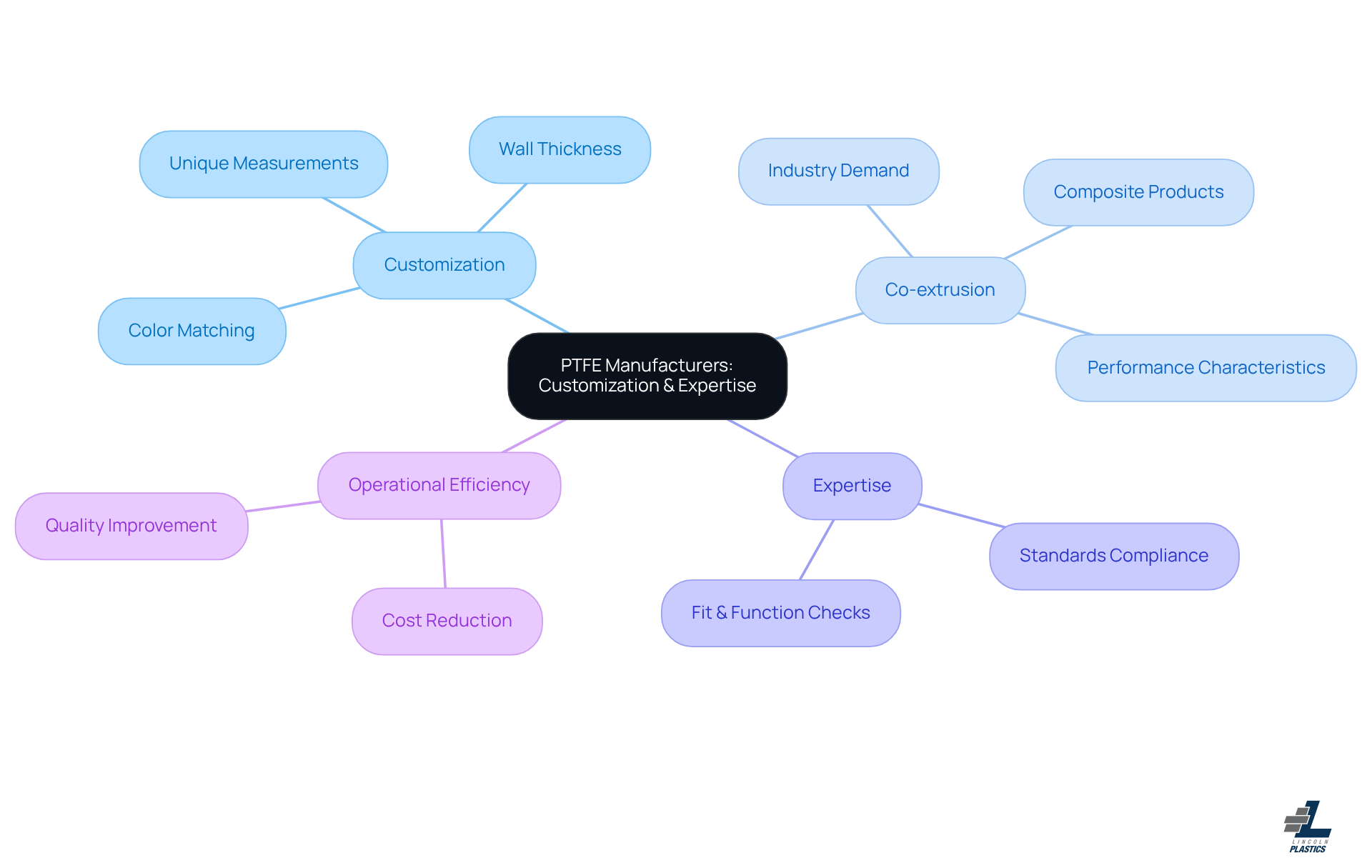 The central node represents the overall theme, while branches show key areas of focus. Each sub-branch provides specific details that contribute to the main ideas, helping you understand how customization and expertise enhance operational efficiency.