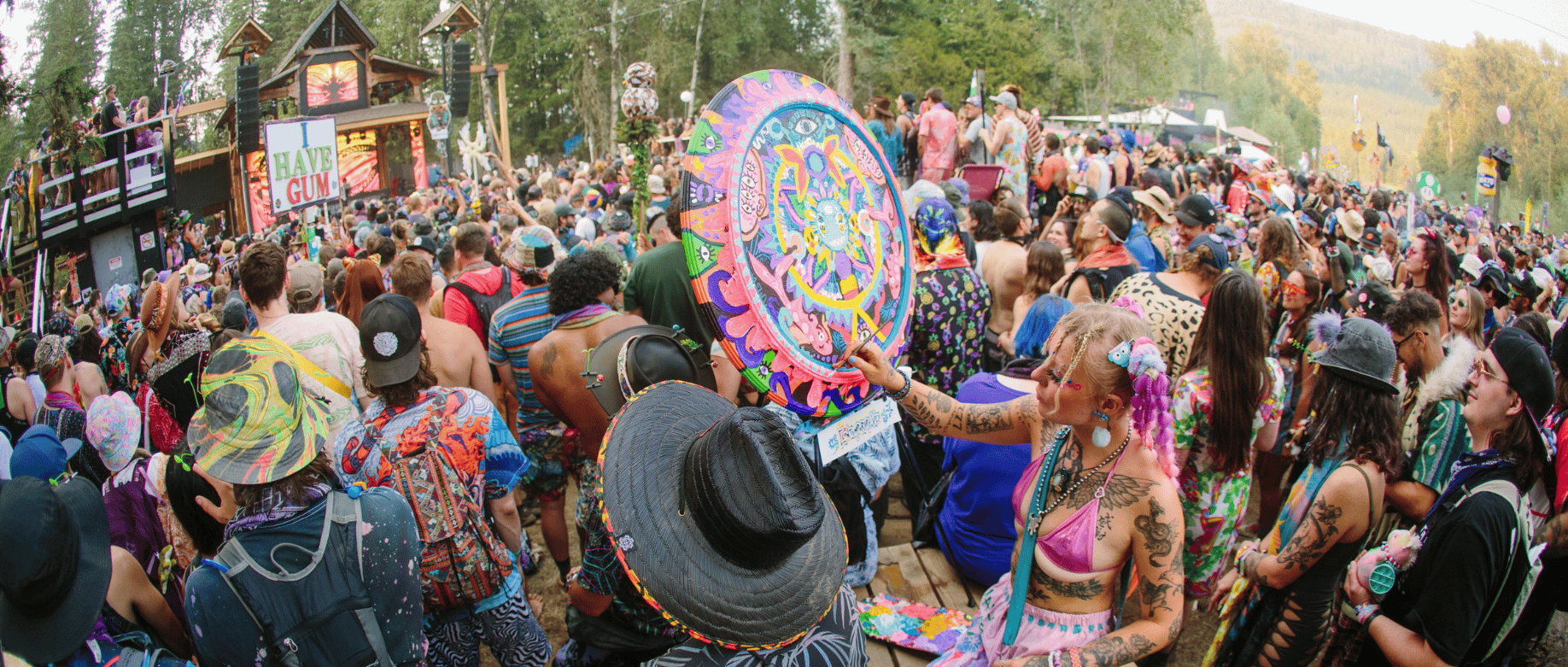 Lit up stage at Shambhala Music Festival