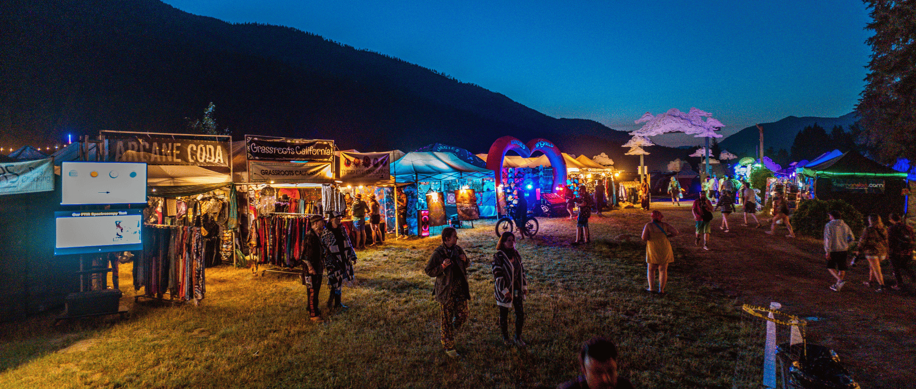 Lit up stage at Shambhala Music Festival