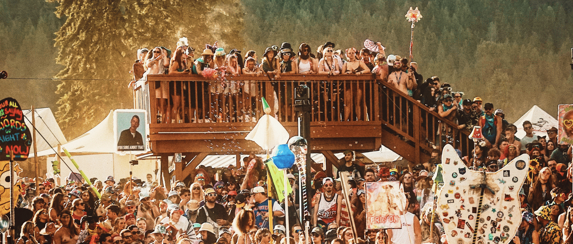 Lit up stage at Shambhala Music Festival