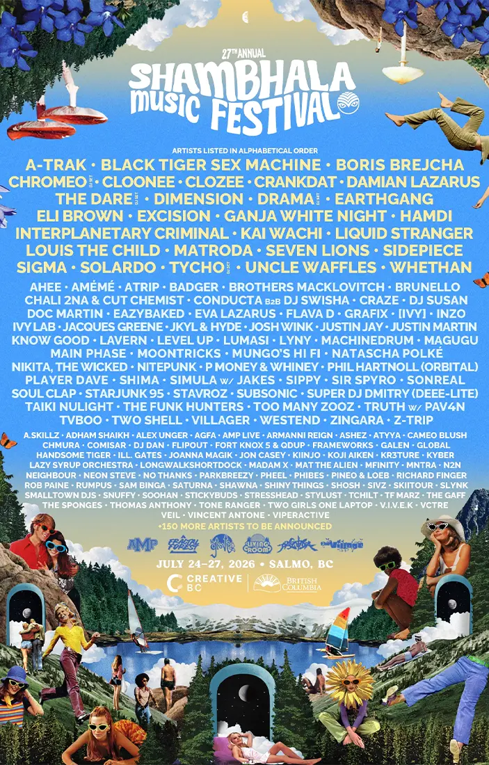 Shambhala Music Festival 2026 Lineup Poster