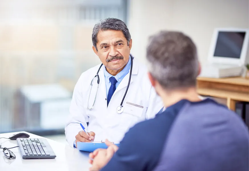 Neurologist and patient