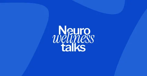 Text reading Neuro wellness talks on a blue abstract background.